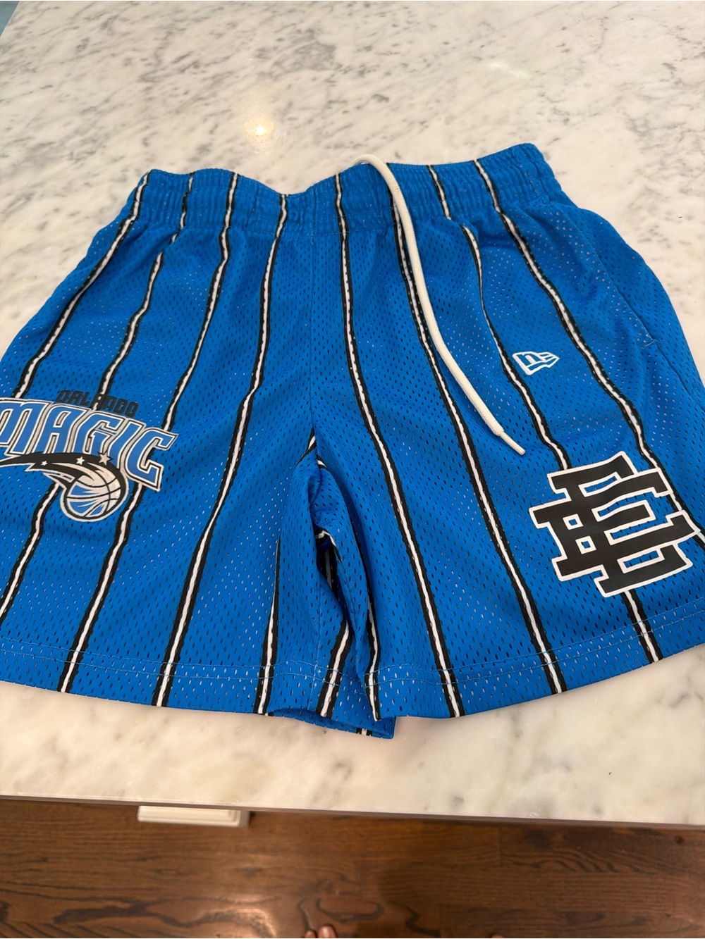 Eric Emanuel Royal Blue Pinstripe Basketball Shorts